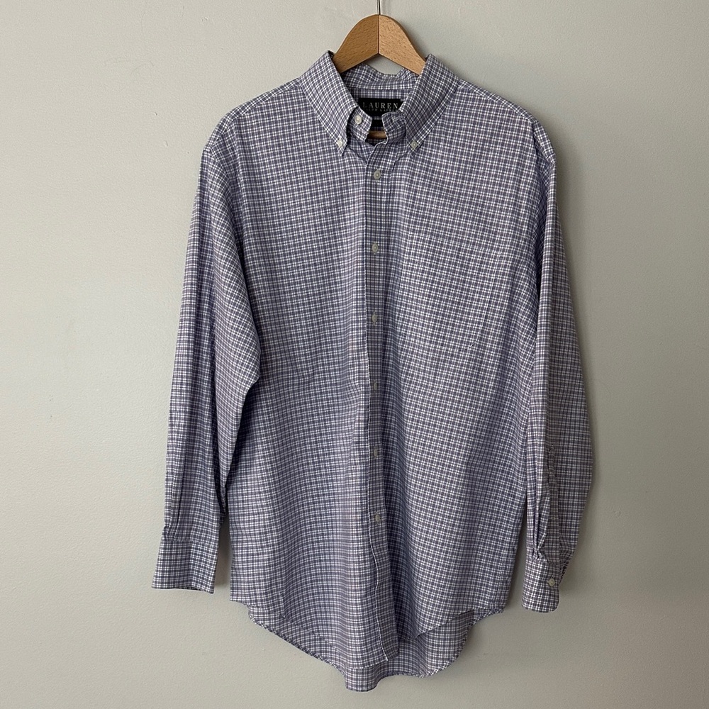 Lauren Ralph Lauren Men's Purple Plaid Dress Shirt